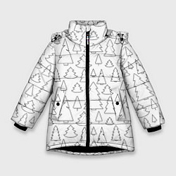 Куртка зимняя для девочки Простые елочки, цвет: 3D-черный