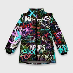 Зимняя куртка для девочки Neon graffiti Smile