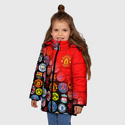 Куртка зимняя для девочки МАНЧЕСТЕР ЮНАЙТЕД FCMU, цвет: 3D-светло-серый — фото 2