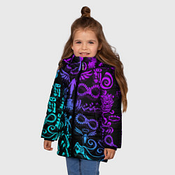 Куртка зимняя для девочки ТАТУ ТОКЙСКИЕ МСТИТЕЛИ НЕОН, цвет: 3D-черный — фото 2