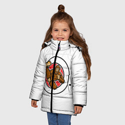 Куртка зимняя для девочки Тхэквондо Кинг Конг - Обезьяна Занимается Боевыми, цвет: 3D-черный — фото 2