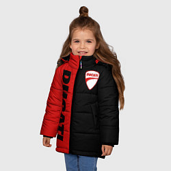 Куртка зимняя для девочки DUCATI BLACK RED BACKGROUND, цвет: 3D-черный — фото 2
