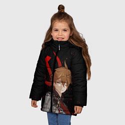 Куртка зимняя для девочки ТАРТАЛЬЯ СНЕЖНАЯ ЧЕРНЫЙ, цвет: 3D-красный — фото 2