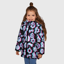 Куртка зимняя для девочки Новогодний глюк, цвет: 3D-черный — фото 2