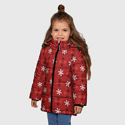 Куртка зимняя для девочки Snowflakes, цвет: 3D-черный — фото 2