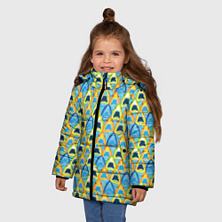 Куртка зимняя для девочки Зубастые Акулы, цвет: 3D-светло-серый — фото 2