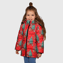 Куртка зимняя для девочки Щелкунчик Новый год, цвет: 3D-красный — фото 2