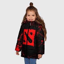 Куртка зимняя для девочки DOTA 2 БРЫЗГИ КРАСОК ДОТА 2 ЛОГО, цвет: 3D-черный — фото 2