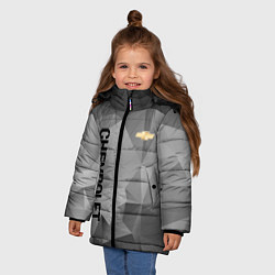 Куртка зимняя для девочки Chevrolet Geometry, цвет: 3D-черный — фото 2