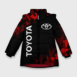 Куртка зимняя для девочки TOYOTA MILITARY PIXEL BLACK RED, цвет: 3D-красный
