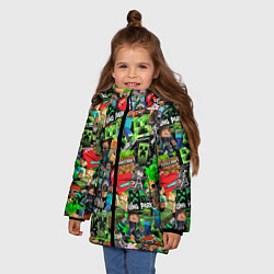 Куртка зимняя для девочки МАЙНКРАФТ ВСЕ ГЕРОИ И ПРЕДМЕТЫ, цвет: 3D-красный — фото 2