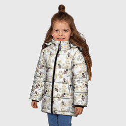 Куртка зимняя для девочки Лабрадор Золотистый Ретривер, цвет: 3D-черный — фото 2
