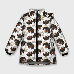 Куртка зимняя для девочки Такса Dachshund Dog, цвет: 3D-светло-серый