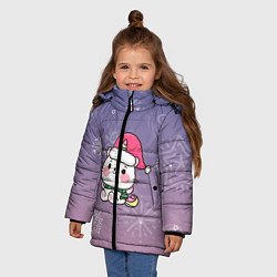 Куртка зимняя для девочки Happy New Year 2022 Сat 4, цвет: 3D-светло-серый — фото 2