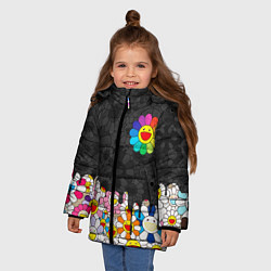 Куртка зимняя для девочки MURAKAMI МУРАКАМИ ПОТЕКИ, цвет: 3D-черный — фото 2