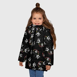 Куртка зимняя для девочки КОРОЛЬ И ШУТ ЛОГО ПАТТЕРН, цвет: 3D-черный — фото 2