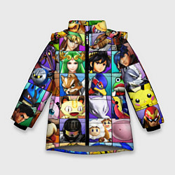 Куртка зимняя для девочки SUPER SMASH ALL HEROES СУПЕР СМАШ БРОС, цвет: 3D-светло-серый