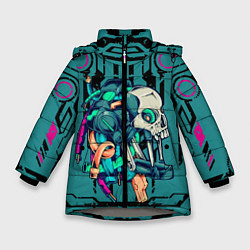 Куртка зимняя для девочки Cyberpunk 2077!, цвет: 3D-светло-серый