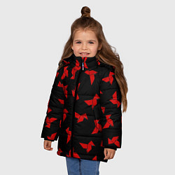 Куртка зимняя для девочки БУМАЖНЫЙ ДОМ ПАТТЕРН ОРИГАМИ ПРОФЕССОР, цвет: 3D-красный — фото 2