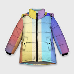 Куртка зимняя для девочки Полосатик, цвет: 3D-светло-серый