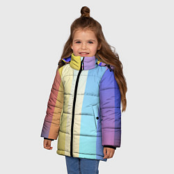 Куртка зимняя для девочки Полосатик, цвет: 3D-светло-серый — фото 2