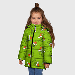 Куртка зимняя для девочки Гринч Укротитель рождества, цвет: 3D-черный — фото 2