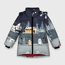 Зимняя куртка для девочки Снеговики и Мишки 2022
