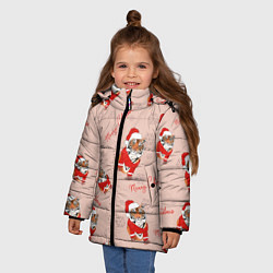 Куртка зимняя для девочки ЗИМНИЙ ТИГР ПАТТЕРН, цвет: 3D-светло-серый — фото 2
