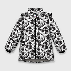Куртка зимняя для девочки Щенки Французского Бульдога Френчи, цвет: 3D-светло-серый