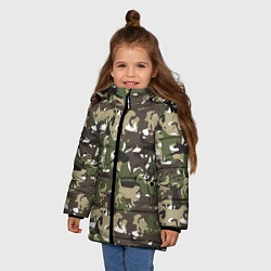 Куртка зимняя для девочки Камуфляж из Собак Camouflage, цвет: 3D-черный — фото 2