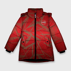 Куртка зимняя для девочки Бардак Red-Gold Theme, цвет: 3D-черный