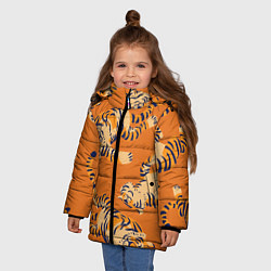 Куртка зимняя для девочки Тигр паттерн, цвет: 3D-черный — фото 2