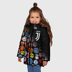 Куртка зимняя для девочки JUVENTUS LOGOBOMBING SPORT, цвет: 3D-черный — фото 2
