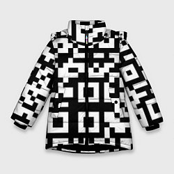 Куртка зимняя для девочки Qr codeкуаркод, цвет: 3D-черный