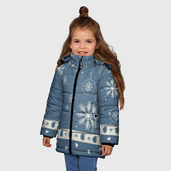 Куртка зимняя для девочки Капелька новогоднего настроения, цвет: 3D-светло-серый — фото 2