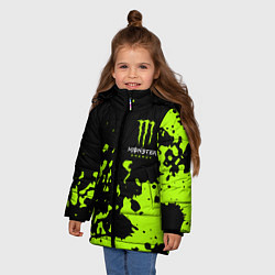 Куртка зимняя для девочки Monster Energy green, цвет: 3D-светло-серый — фото 2