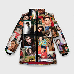 Куртка зимняя для девочки Тимоти цветной коллаж, цвет: 3D-красный