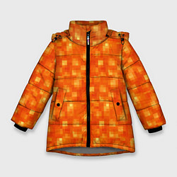 Куртка зимняя для девочки Лава Майнкрафт, цвет: 3D-светло-серый