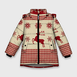 Куртка зимняя для девочки Семейный Новый Год, цвет: 3D-светло-серый