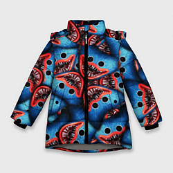 Куртка зимняя для девочки ЛИЦО ХАГИ ВАГИ, POPPY PLAYTIME, цвет: 3D-светло-серый
