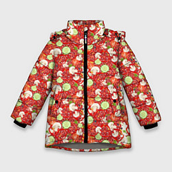 Куртка зимняя для девочки Ингредиенты для Пиццы, цвет: 3D-светло-серый