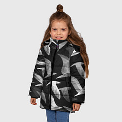Куртка зимняя для девочки Стая птиц 01, цвет: 3D-черный — фото 2