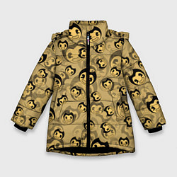 Куртка зимняя для девочки PATTERN BENDY AND THE INK MACHINE, цвет: 3D-черный