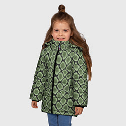 Куртка зимняя для девочки Змеиная Шкура Snake, цвет: 3D-черный — фото 2