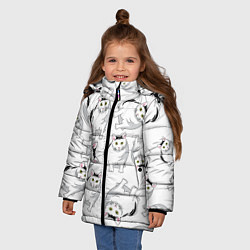 Куртка зимняя для девочки КОТИКИ МЕМ МЯУ, цвет: 3D-черный — фото 2