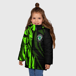 Куртка зимняя для девочки Skoda Узор, цвет: 3D-светло-серый — фото 2