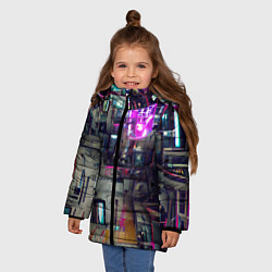 Куртка зимняя для девочки Инженерия, цвет: 3D-светло-серый — фото 2