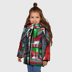 Куртка зимняя для девочки Бодрый Новый год, цвет: 3D-красный — фото 2