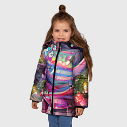 Куртка зимняя для девочки Новогодний конфетти, цвет: 3D-светло-серый — фото 2