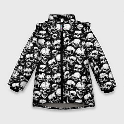 Куртка зимняя для девочки Screaming skulls, цвет: 3D-светло-серый